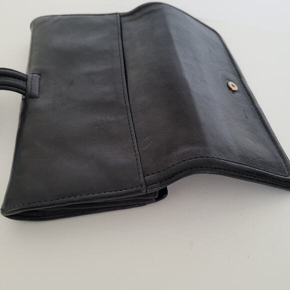 Givenchy Envelope Card Bill Holder Black Wallet Soft Leather Vintage Large Logo - Picture 9 of 15